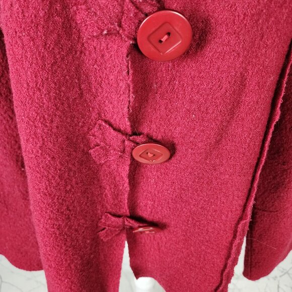 Laura Red 100% Boiled Deconstructed Button Front Cardigan - Picture 2 of 6